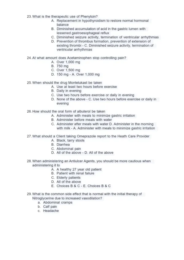 ATI Pharmacology Proctored Exam (NGN) 2023 Final Exam Questions with 100% Correct Answers | Verified | Latest Update download