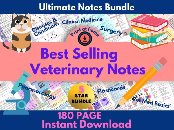 Vet Tech Notes, Vet Med Study Guide, VTNE Prep